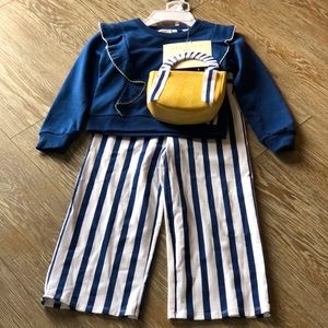 Max Studio Kids - Navy Blue & White Matching Set